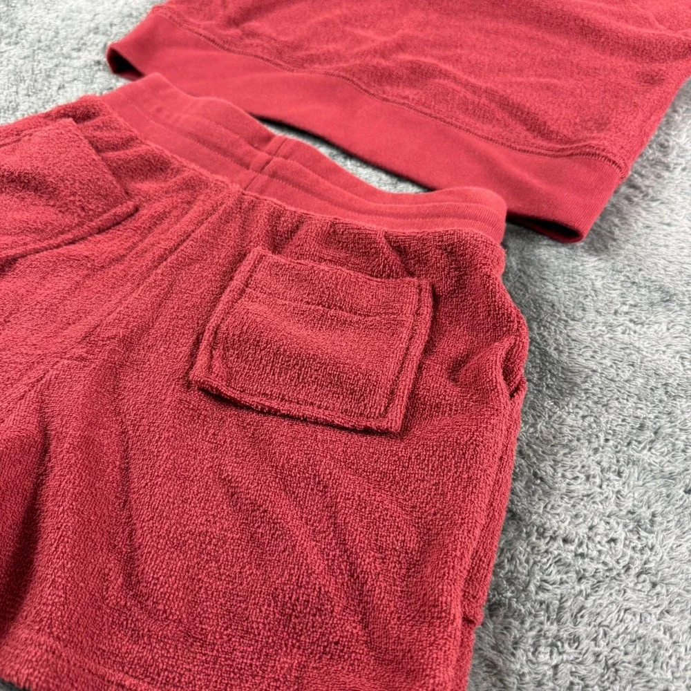 Outerknown Kids 2-Piece Sweatshirt and Shorts Set Size S Small Burgundy Red
